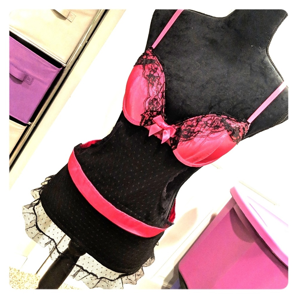 Sexy Sheer Lace Tie Back Babydoll Lingerie